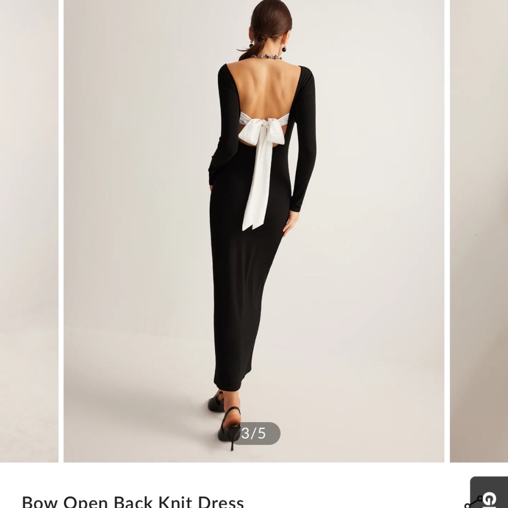 Commence long black dress with bow in the back